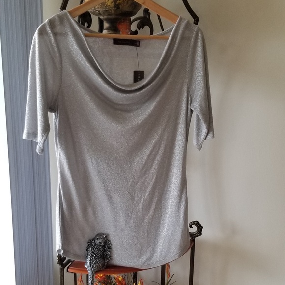 The Limited Tops - The Limited Woma's Gray Shirt-Top Size M